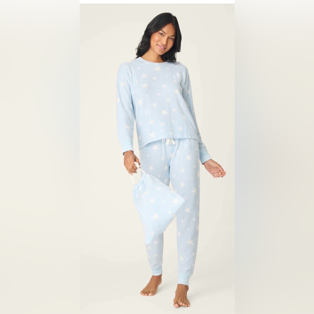 Pj Salvage New 3-Piece Star Print Thermal Velour Pj Set